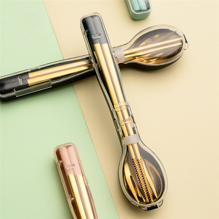 3pcs%20Stainless%20Steel%20Dinnerware%20Set%20Flatware%20Camping%20Travel%20Sets%20Chopsticks%20Fork%20Spoon%20Cutlery%20Case%20Tableware%20Pink%20-%20Image%207