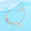 Women Fashion Jewelry Fresh Girl Marble Moon Stars Cute Crystal Delicate Strawberry Sweet Bracelet.