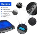 TCLP S-18 Laptop Cooling Pad 4 Fans 2 USB Ports Air Cooler Blue LED Lights for 10-16 Laptop Lindaa.