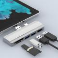 Mini USB Hub 5 Ports 3.0 Docking Station for Microsoft Surface Pro 4/5/6 Multi USB to USB3.0 Port HDMI SD / TF Splitter. 