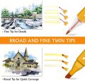HIM Skin Friendly Dual Tip Marker Pen Set 24 Pieces.