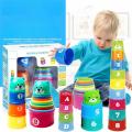 Kid Brain Response Battle Fold Cup Hand Speed Competition Fold Cup Child Stack Game Early Education Puzzle Train Board Games Toy. 