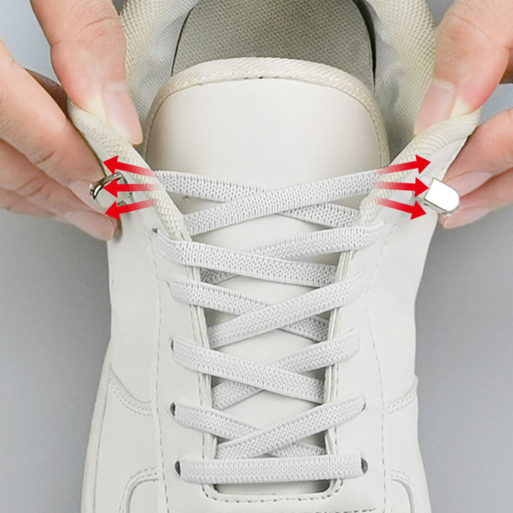 New Elastic No Tie Shoelaces Semicircle Shoe Laces For Kids and Adult Sneakers Shoelace Quick Lazy Metal Lock Laces Shoe Strings