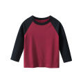 GC Boys Long Sleeve Shirts Cotton Crew Neck Basic Color Blocking Long Sleeve Tees Soft Kids' T-Shirts Top.