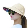 【3C VictoryEagle】Summer Women Anti-UV Foldable Visor Cap Wide Brim Outdoor.