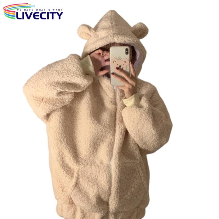 Imitation%20Lambswool%20Outerwear%20Zipper%20Closure%20Fall%20Winter%20Thickened%20Plush%20Cardigan%20Jacket%20-%20Image%202