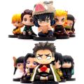 5pcs/set Demon Slayer Kimetsu No Yaiba Figure Q Posket Kamado Tanjirou Kamado Nezuko Agatsuma pvc Figurine Cake Topper. 