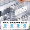 Bag Large Capacity Aluminum Foil Food Bag Leakproof Freezer Safe Kitchen Fresh Bag Fresh-keeping Reusable Zip Lock Bag 10 Pcs.