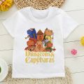 Kawaii Capybara Tshirt Kids Children T-Shirt Cartoons Clothes Kid Girl Boy Cute Capybaras Love T Shirt Baby Casual Top Clothes. 