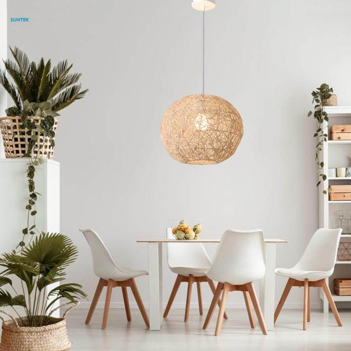 Simple%20Pendant%20Light,%20E27%20Hanging%20Chandelier%20Woven%20Ceiling%20Lighting%20for%20Dining%20Room%20Bathroom%20Farmhouse%20Kitchen%20Hallway%20,%2030cm%20-%20Image%202