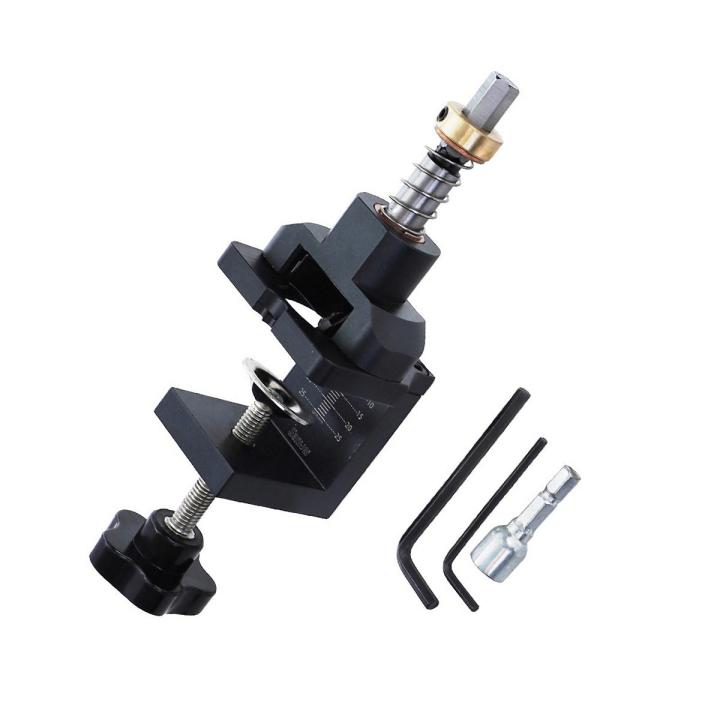 35mm Hinge Hole Opener Self-Clamping Hinge Hole Drilling Jig Set Hinge Hole Locator Guide Kit Woodwooking Tools for Kitchen Cabinet Doors Furniture