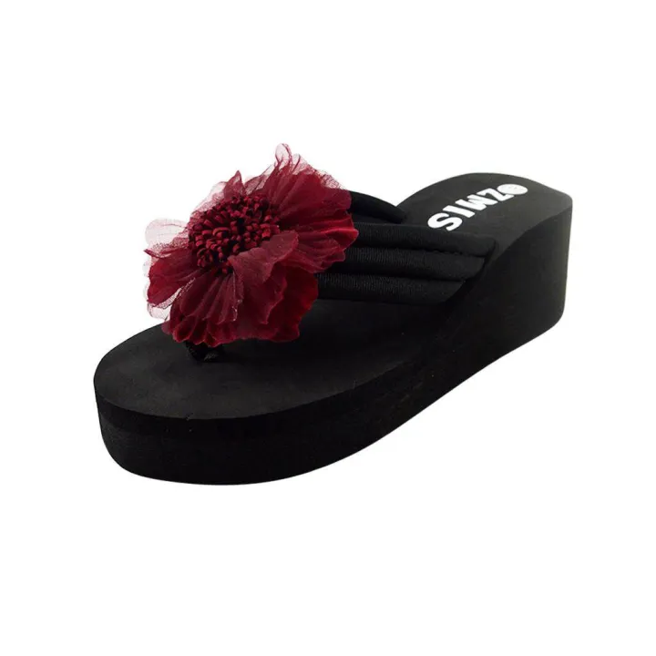 36-41/%20Korean%20Style%20Wedges%20Women's%20Ladies%20Summer%20Flower%20Home%20Wedges%20Beach%20Shoes%20Sandals%20Flip%20Flops%20Slippers%20-%20Image%203