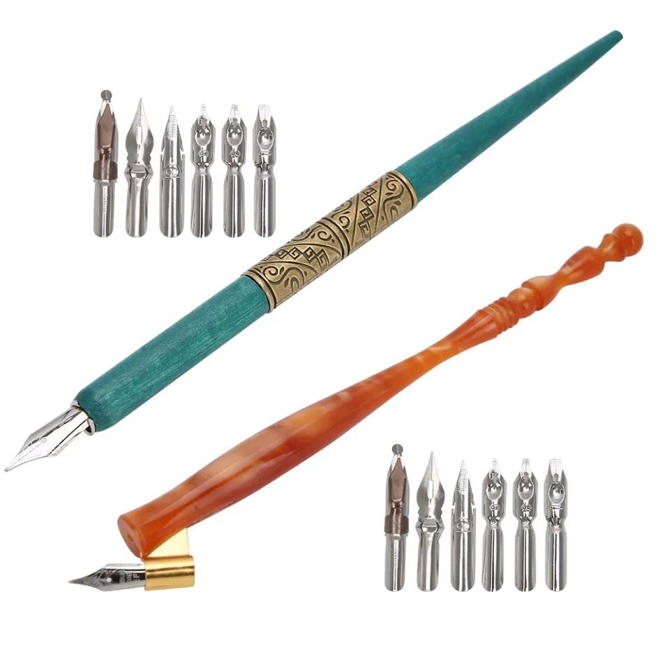 G Pen Manga Hillento Comic Dip Pen Set, 4 Wooden Pen Manager Cartoon ...
