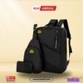 Premium 3-in-1 Laptop Backpack Combo – Waterproof, USB Port, Sling Bag & Wallet for School, College, Office & Travel Bag - Nasmik. 