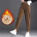 Thermal Fleece Winter Warm Jogging Bottoms Corduroy Women Pants.