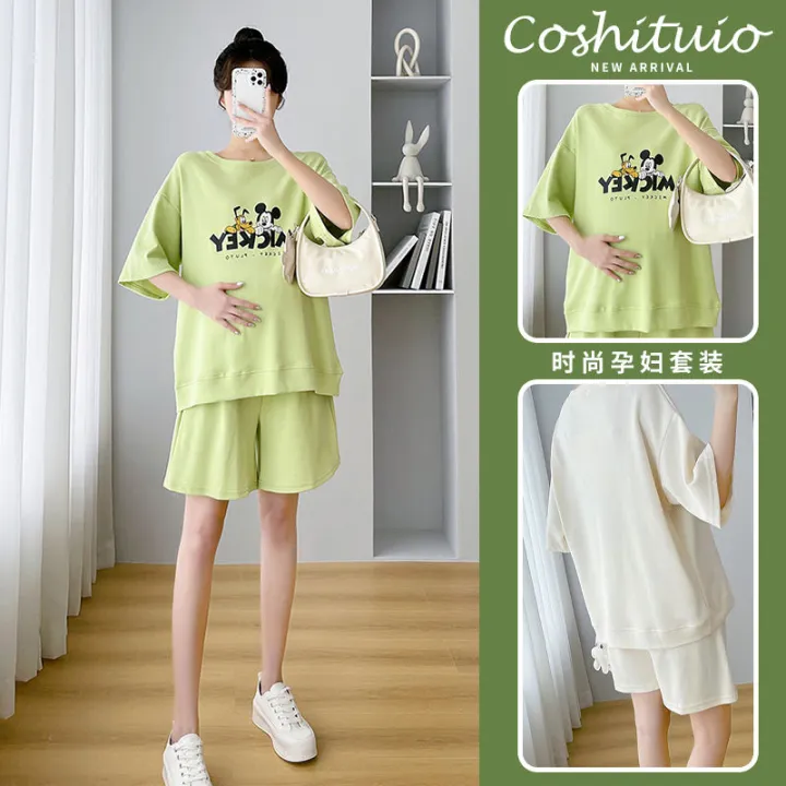 Maternity%20Clothes%20Summer%20Suit2023New%20Internet%20Popular%20Summer%20ThinTT-shirt%20Casual%20Outdoor%20Shorts%20Western%20Style%20Two-Piece%20Suit%20-%20Image%204