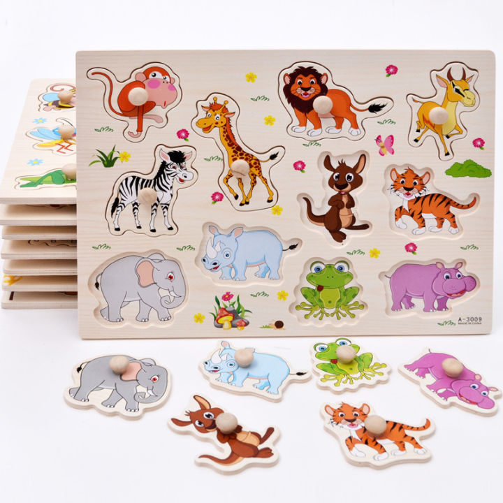 Montessori Baby Puzzle Educational Toys For Children Baby Game Puzzle Board Jigsaw Child Puzzle Wooden Puzzles For Kids 2 3 Year MuXiaRe