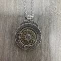 Retro Heart Sutra Six-Character Mantra Nine Palace Bagua Rotatable Men's Necklace Personality Domineering Trend Pendant Pendant. 