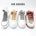 1Pair Big Laces For Sneakers Colorblock Shoelaces For Flat Casual Shoes Men Women Luxury Brand Shoestring Width 1.5cm/2cm/3cm. 