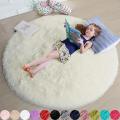 Korean Fluffy Round Rugs Bedroom Soft Shaggy White Carpet in The Living Room Bedside Rugs Pink Home Decor Hairy Baby Play Mat. 