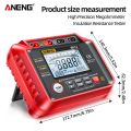 ANENG MH12 Digital Megohmmeter Meters Insulation Earth Resistance Meter Tester Cable High Voltage Voltmeter Resistor Meter Tool. 