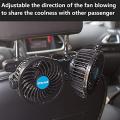 Dual Head 12V Car Fan Portable Vehicle Truck 360° Rotatable Auto Cooling Cooler. 
