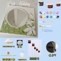 Acrylic MirrorDIYQuartz Sand Acrylic Texture Painting Special-Shaped Cloud Makeup Mirror Stereo Oil Painting Material Package. 