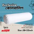 Exclusive Korean fiber Side pillow Bolster Pillow standard 38*32 size Cotton Fabric kolbalish White 1 pcs.