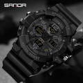 Sanda Men's Watches 50M Waterproof Quartz Wristwatch Sport Military LED Digital Watch for Male Relogios Masculino 3168.