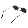 Oval Sungles Vintage Male Female Retro Sun Gles Round Eyewear S8006 Gold frame Black.