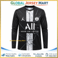 PSG Paris Saint-Germain Black Jersey – Jordan Logo – ALL (Accor Live Limitless) Sponsor – Full Sleeve Football Jersey – France Club Fan Shirt. 