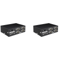 QUANBU 2X MT-RS104 Active Serial RS232 Splitter 1 to 4 RS232 Bi-Direction Switcher Splitter 4 to 1 with Power Adapter-US Plug. 