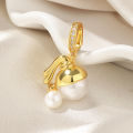 Oil painting girl natural freshwater pearl pendant empty tray 925 silver high-end sense light luxury exquisite ins style necklace jewelry.