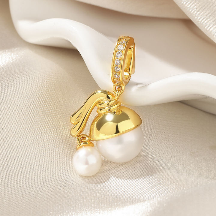 Oil painting girl natural freshwater pearl pendant empty tray 925 silver high-end sense light luxury exquisite ins style necklace jewelry