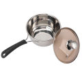 Milk Pot Energy Saving Portable Saucepan Evenly Heat with Glass Lid for Kitchen. 