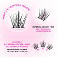GENIELASH C/D/D+ Curl Lazy Cat Lashes DIY Cluster Eyelashes Sun Flower Black Line 40 Cluster Set Eyelash Extension Medium Length Soft Nature Individual Lashes. 