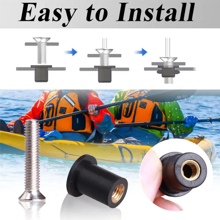 36%20Pairs%20/M5/M6%20Rubber%20Well%20Nuts%20With%20Stainless%20Steel%20Screw%20Kayak%20Brass%20Copper%20Bolts%20Well%20Nut%20Set%20Kit%20-%20Image%205