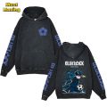 Anime Blue Lock Hoodies for Men Retro Wash Cotton Hooded Sweatshirts with Kangaroo Pocket Casual Loose Fit Pullover Tops Outfits. 