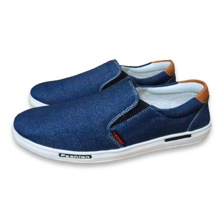 2025 New Stylish Black And Blue Color Canvas Sneakers Shoes For Men Trendy Sports Shoes