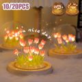 10/20pcs Artificial Tulip Night Light DIY Simulation Tulip Bedside Lamp Heat Shrinkable Film Home Decor Birthday Gift Table Lamp. 