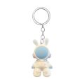 Lovely Cartoon Space Rabbit Keychain Pink Blue Stereo Rabbit Backpack Car Decorative Pendant for Friends Lovers Souvenir Gift. 