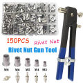 150 Pcs Rivet Nut Thread Insert Stainless Steel Rivet Nut With Threaded Retainer Mechanical Tools Clamping Lever Rivet Nut Set.