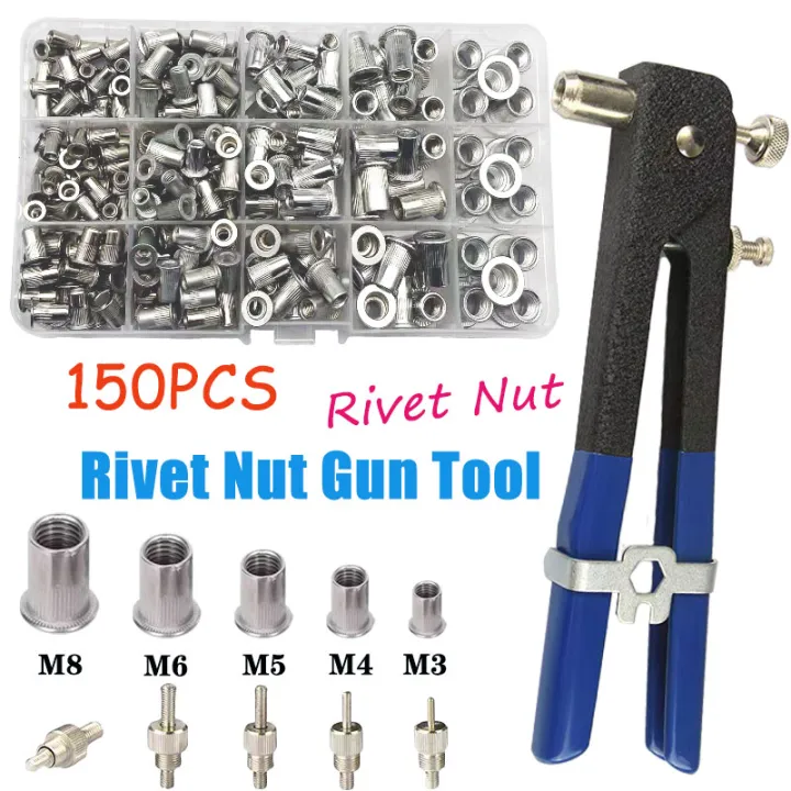 150%20Pcs%20Rivet%20Nut%20Thread%20Insert%20Stainless%20Steel%20Rivet%20Nut%20With%20Threaded%20Retainer%20Mechanical%20Tools%20Clamping%20Lever%20Rivet%20Nut%20Set%20-%20Image%202