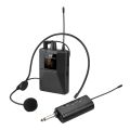 UHF Wireless Microphone Headset with Transmitter and Receiver, LED Digital Display Bodypack Transmitter - black.