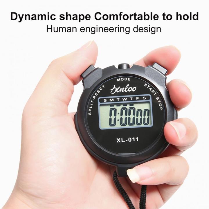 Digital Stopwatch Waterproof Compact Size Simple Operation Pedometer No Clock No Date Silent Stopwatch Timer Chronograph Devices