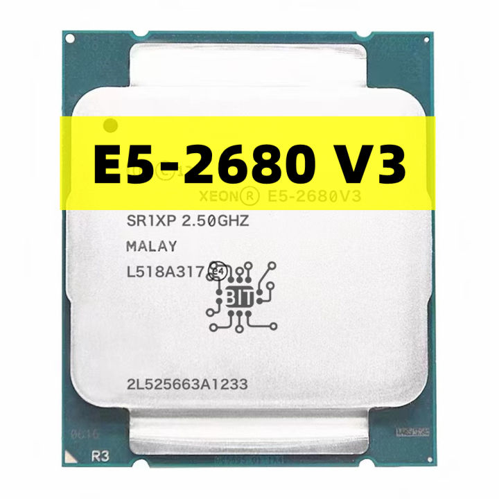 Xeon E5 2680 V3 Processor SR1XP 2.5Ghz 12 Core 30MB Socket LGA 2011-3 CPU E5 2680V3 CPU E5-2680V3