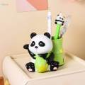 Panda Pen Holder Panda Statue Tabletop Ornament Home Decor Cartoon Organizer for Desk.
