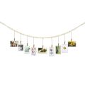 Tassel Cotton Rope Wall Hanging Picture Frame Wooden Hanging Photo Display Rack Picture Organizer with Clip Home Decor.