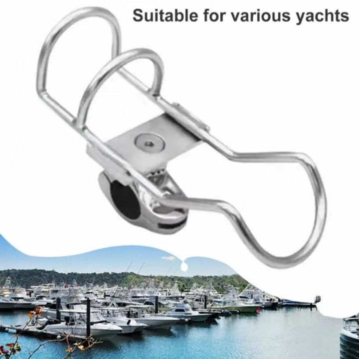 Stainless Steel Clamp-On Fishing Rod Holder - Fits 1-1/4" To 2" Boat Rails, Tournament Style