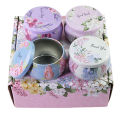 Designer Candy Box 1pc Drum-shaped Empty Flower design Box Home Decor Party Supply Tea Pot Tin Box Jewelry Box DIY Candle Making Tin Can Holder Storage Case. 